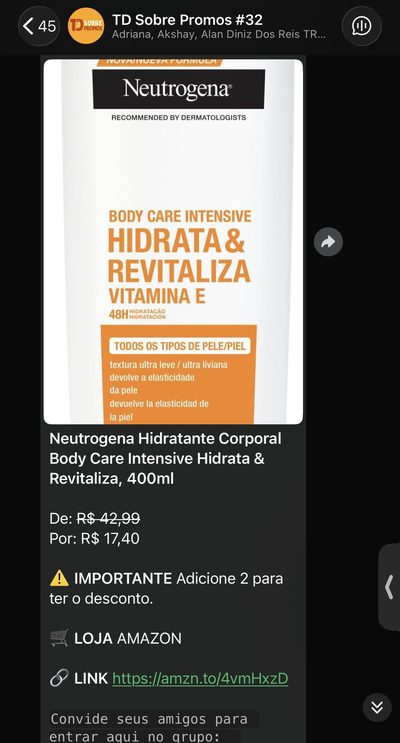 Print oferta Neutrogena no grupo